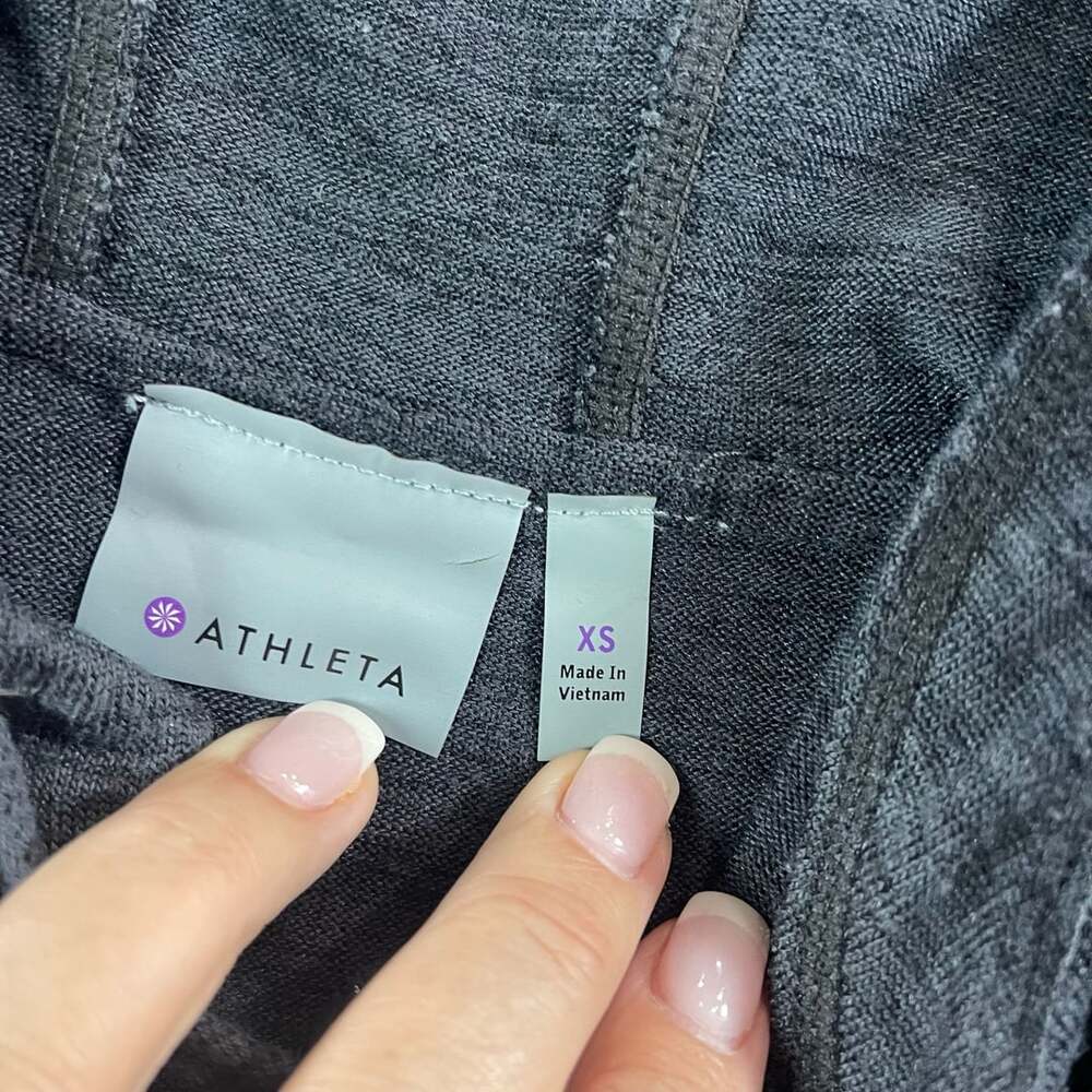 Athleta No Sweat Full Zip Gray Heather Hoodie Jacket XS - Picture 6 of 10